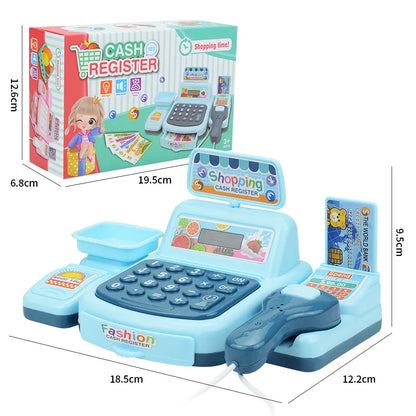 Kids toy cash register pretend shop play set
