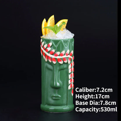 Handmade ceramic novelty cocktail tiki mug