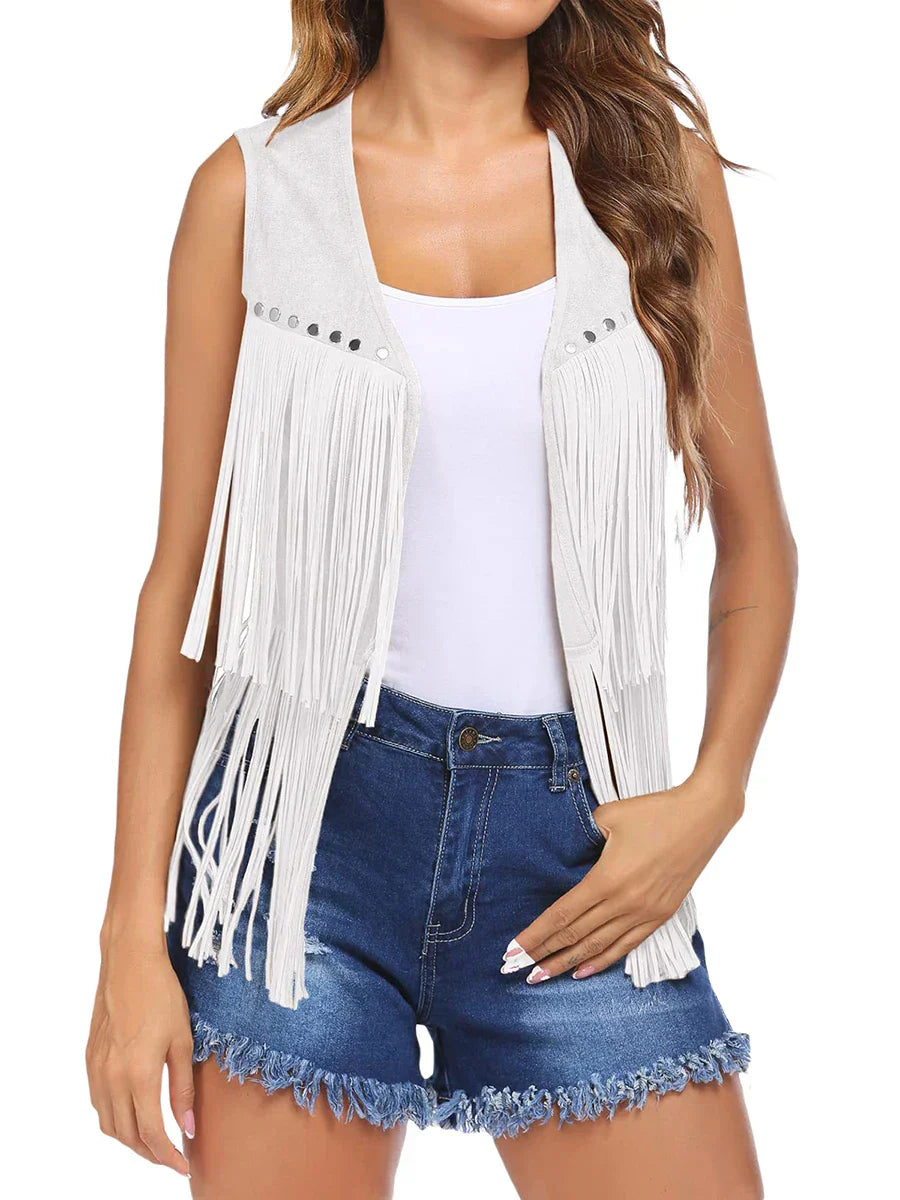 Women's statement fringe vest