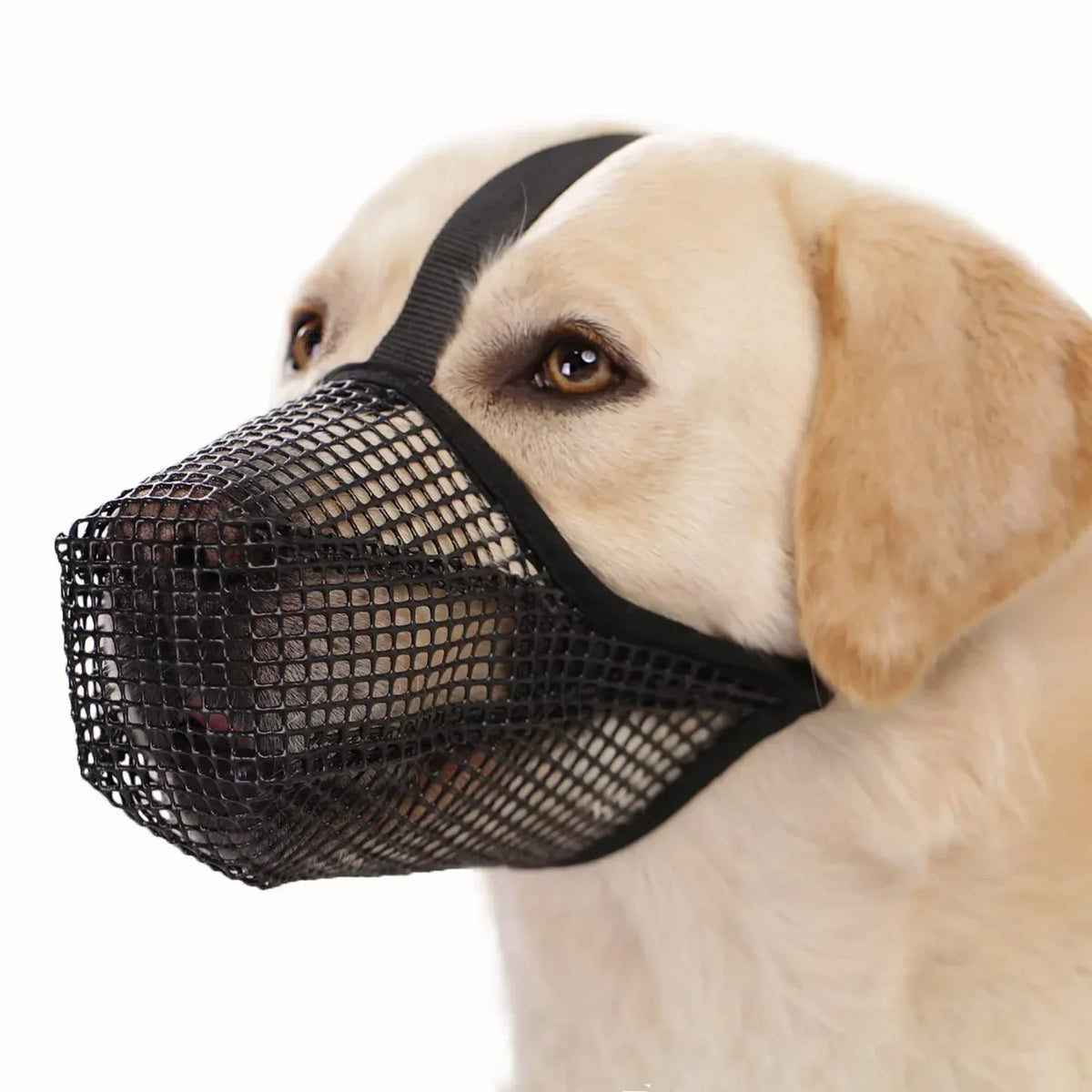 Soft breathable mesh dog muzzle