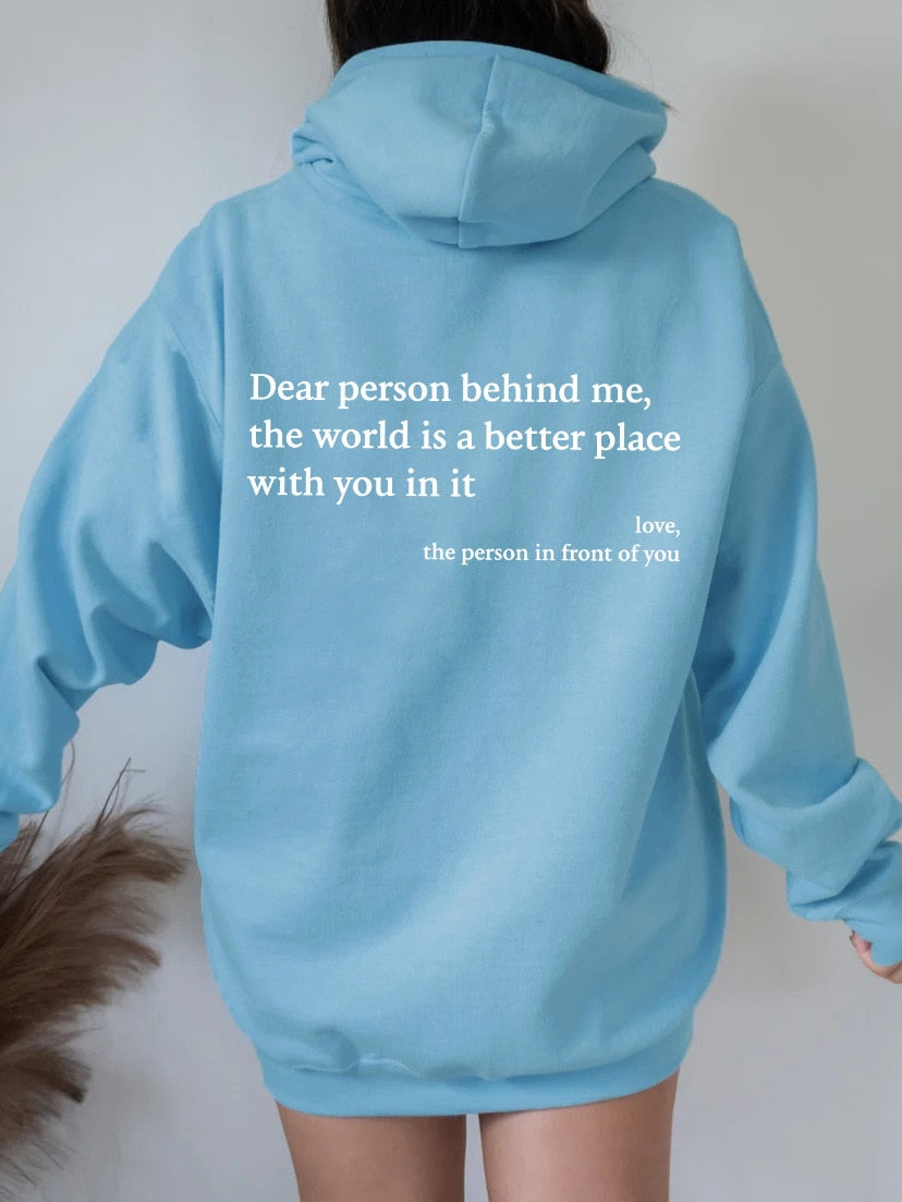 Unisex slogan hooded sweatshirt with a love-themed print