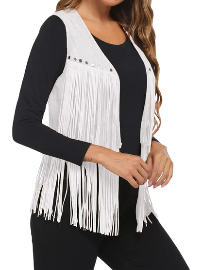 Women's open-front sleeveless vest