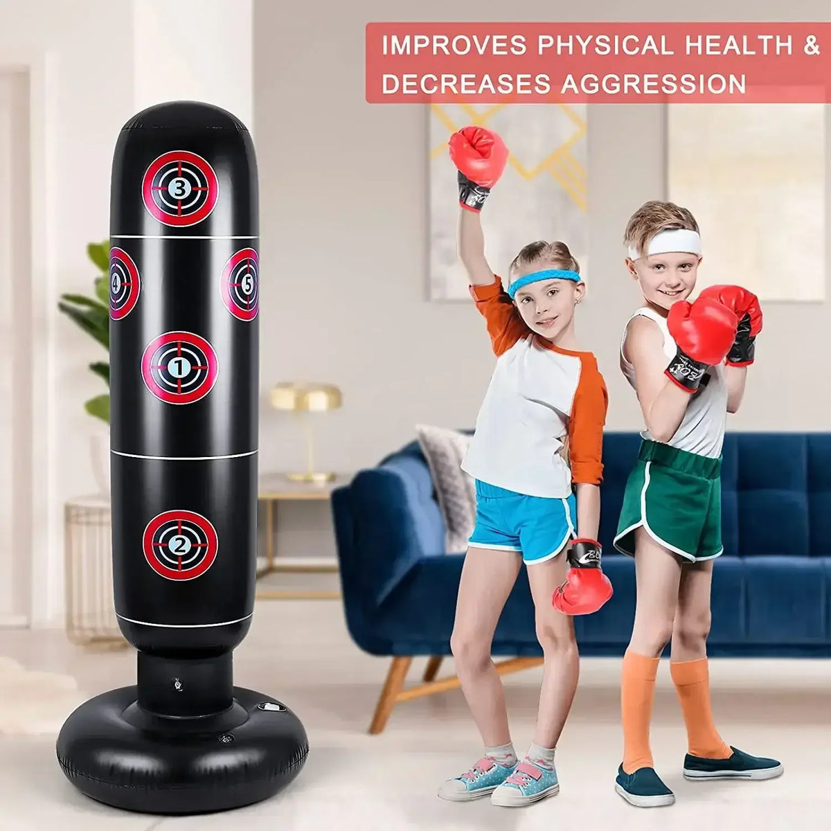 Inflatable free-standing punching bop bag