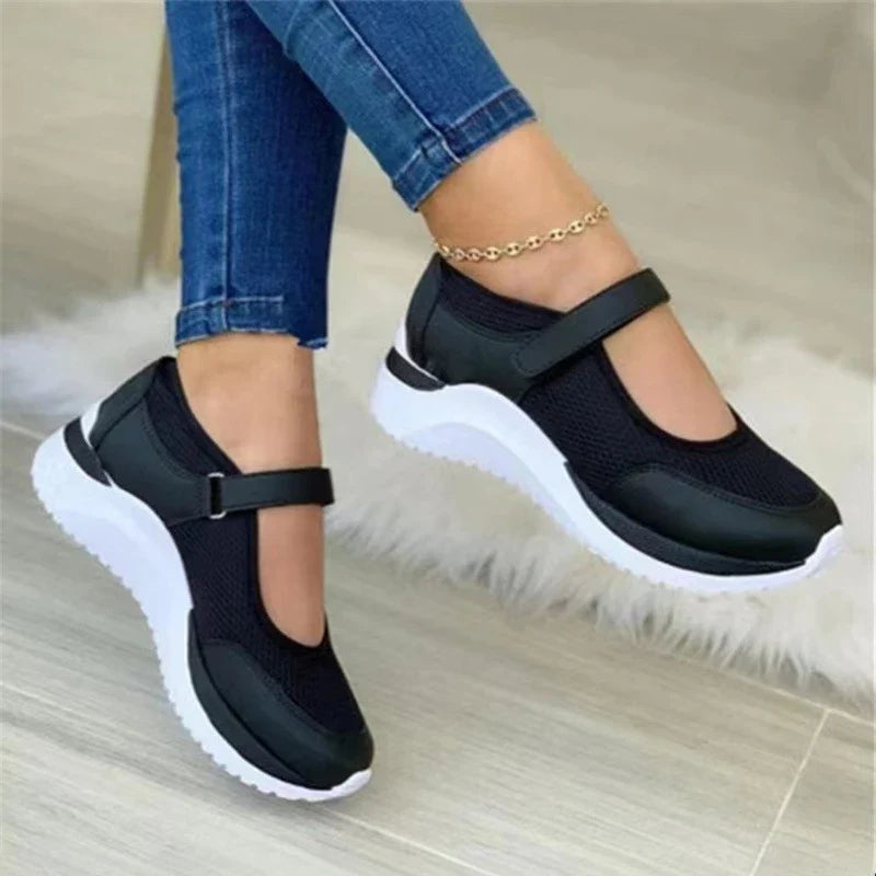 Lightweight Mesh Orthopaedic Shoes for Women, Breathable Flat Trainers with Arch Support