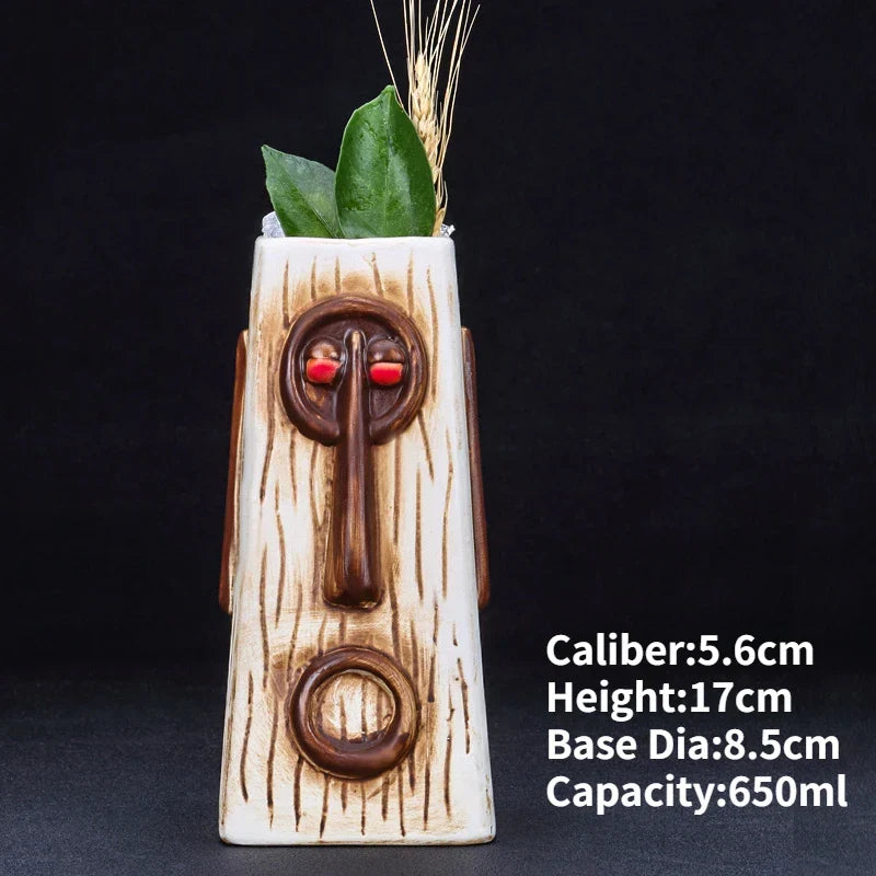 Handmade Ceramic Cocktail Mugs – Novelty Tiki Cups for Parties