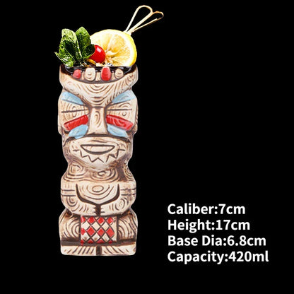 Handmade Ceramic Cocktail Mugs – Novelty Tiki Cups for Parties