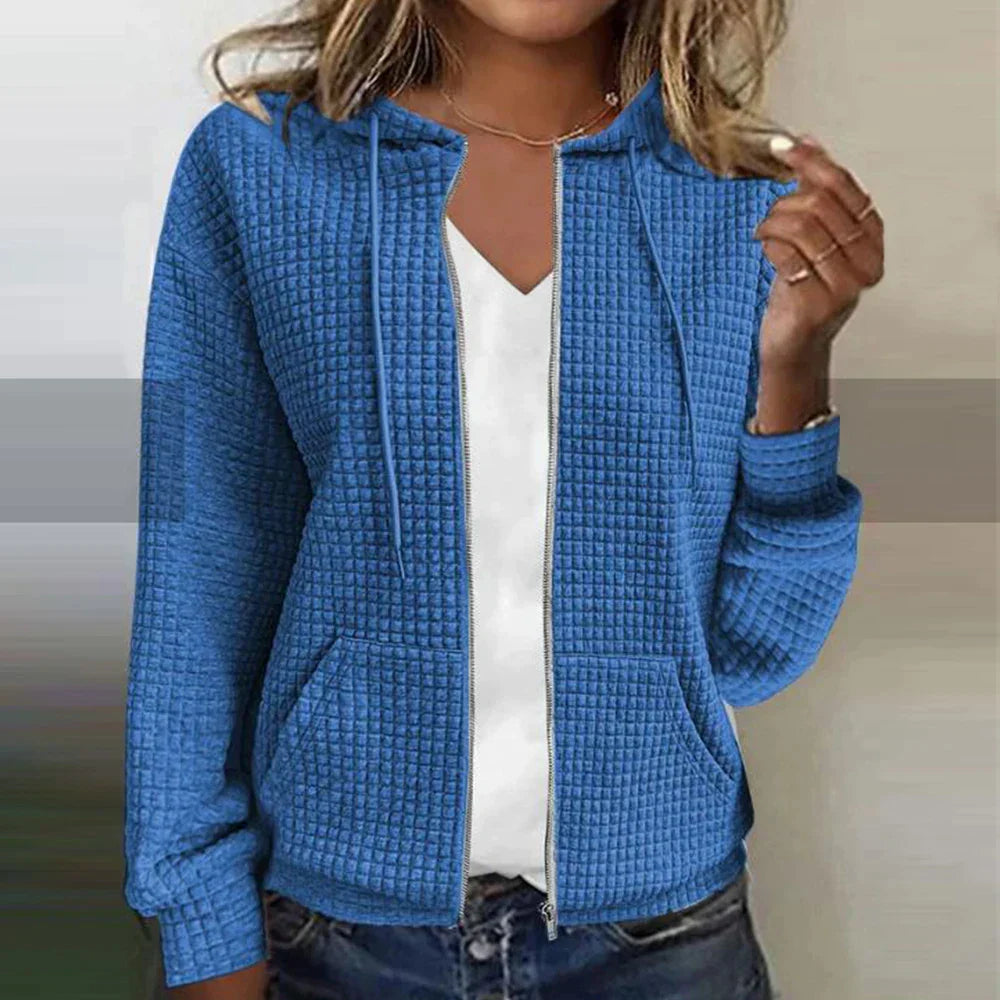 Women's water-repellent checked jacket - back