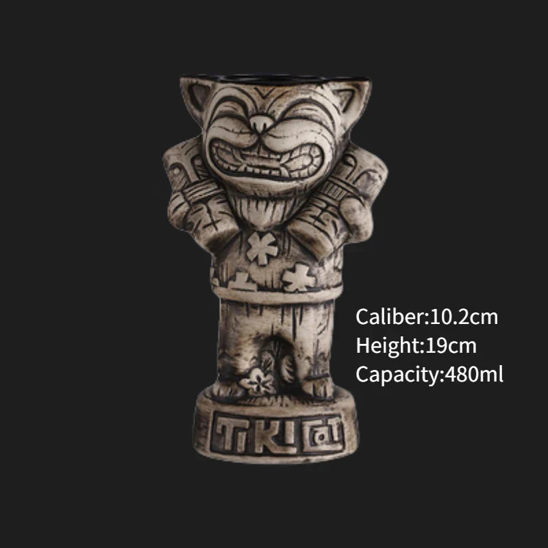 Handmade Ceramic Cocktail Mugs – Novelty Tiki Cups for Parties