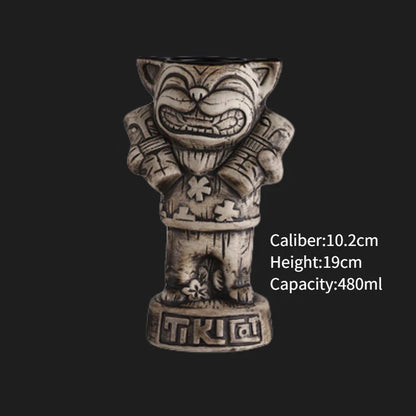 Handmade Ceramic Cocktail Mugs – Novelty Tiki Cups for Parties