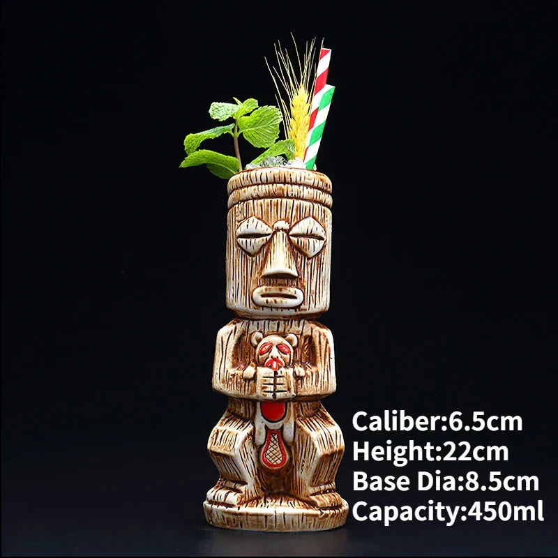 Handmade Ceramic Cocktail Mugs – Novelty Tiki Cups for Parties