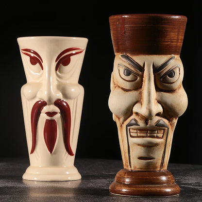 Handmade Ceramic Cocktail Mugs – Novelty Tiki Cups for Parties