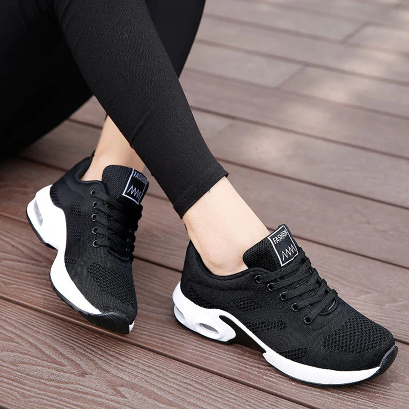 Orthopaedic Knit Sneakers for Women – Breathable Flyknit Trainers with Arch Support