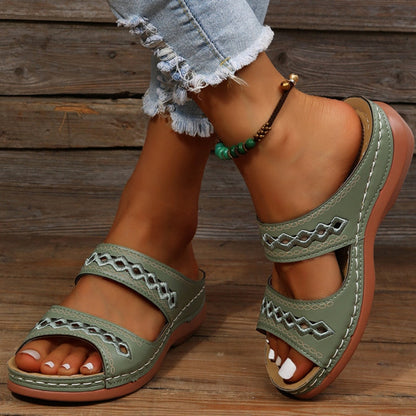 Cushioned Orthopaedic Sandals for Women, Padded Vegan Leather Comfort Sandals