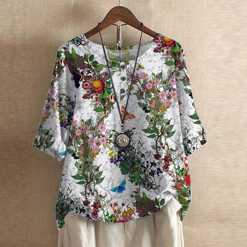 Women's vintage floral top