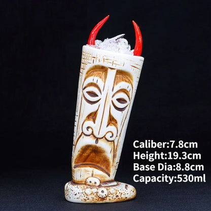 Handmade Ceramic Cocktail Mugs – Novelty Tiki Cups for Parties