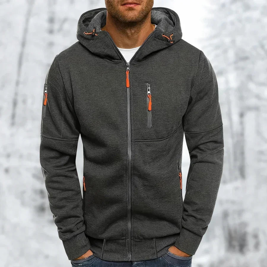Men's Hooded Jacket – Casual Zip-Up Jacket
