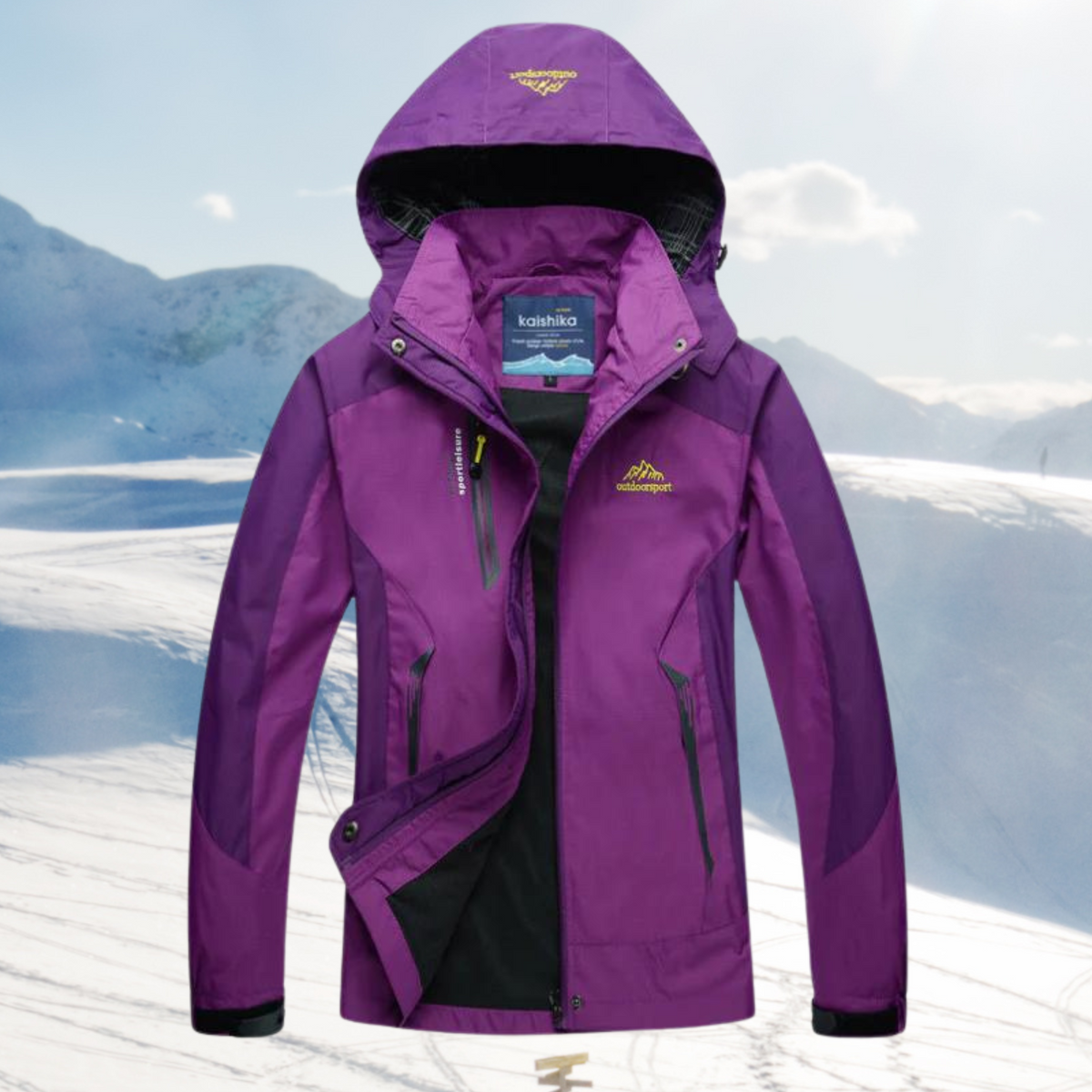 Women's purple waterproof windproof hooded outdoor jacket