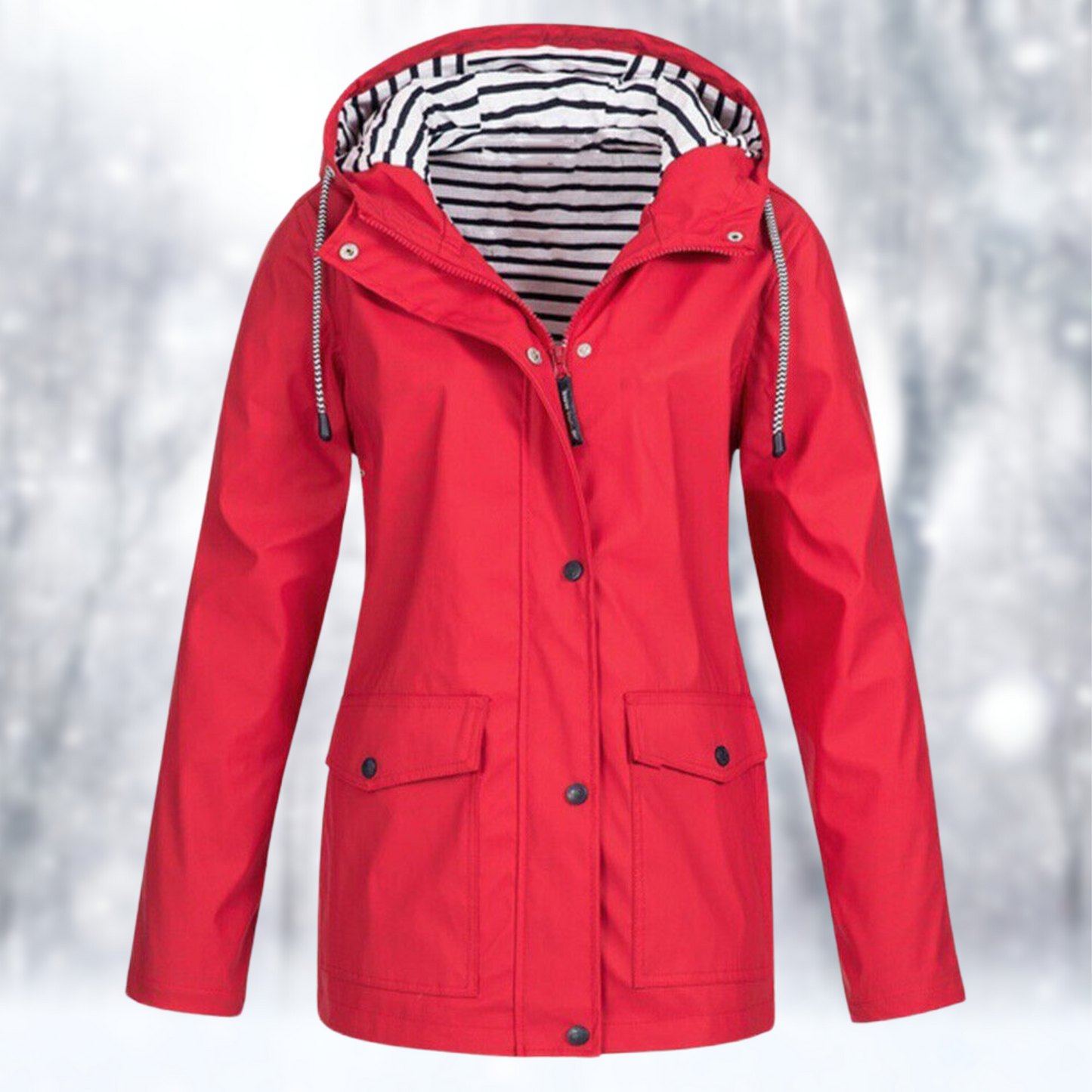 Women's hooded windproof rain coat