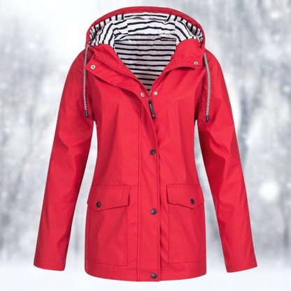 Women's hooded windproof rain coat