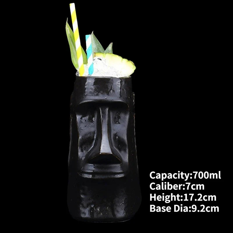 Handmade ceramic novelty cocktail tiki mug