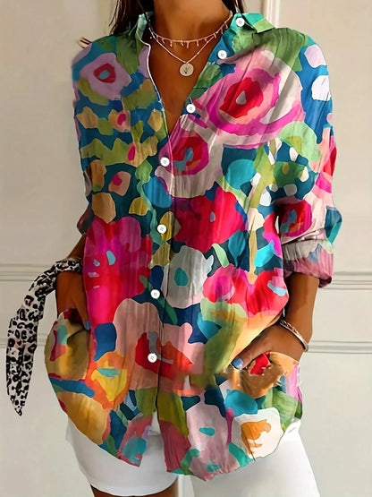 Women's artistic print blouse