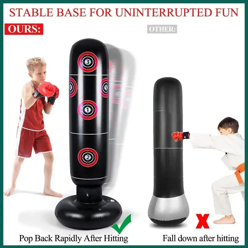 Inflatable free-standing punching bop bag