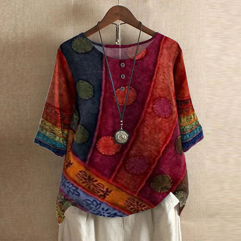 Women's short-sleeve floral blouse