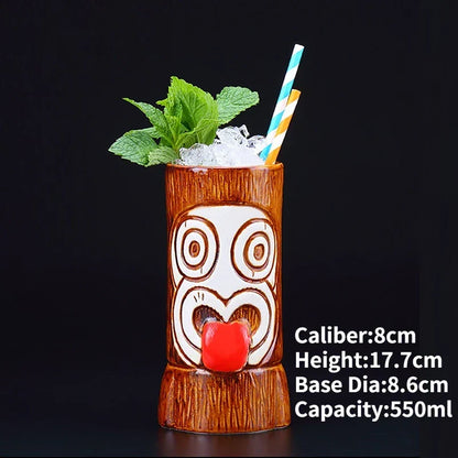 Handmade Ceramic Cocktail Mugs – Novelty Tiki Cups for Parties