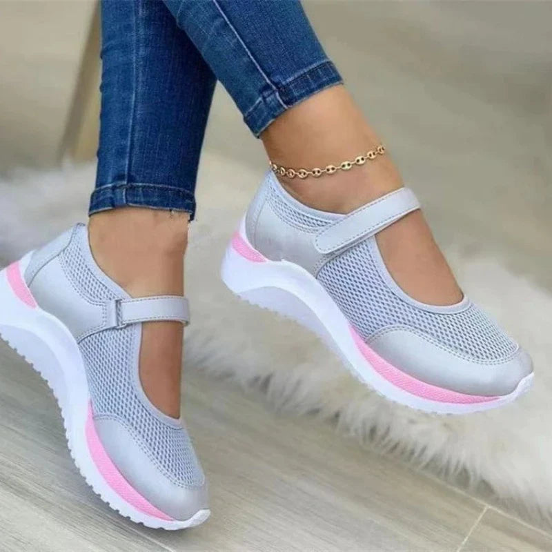 Lightweight Mesh Orthopaedic Shoes for Women, Breathable Flat Trainers with Arch Support