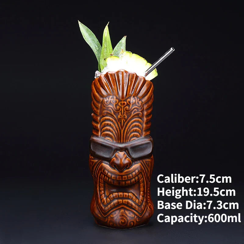 Handmade ceramic novelty cocktail tiki mug