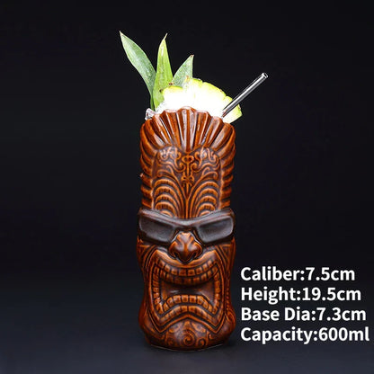Handmade ceramic novelty cocktail tiki mug