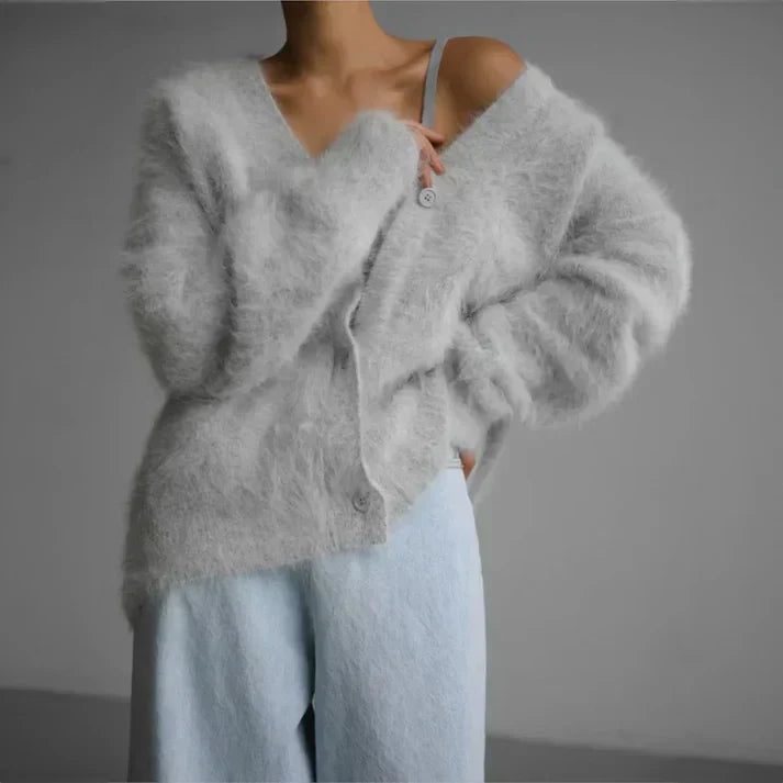 Women's relaxed soft-knit cardigan