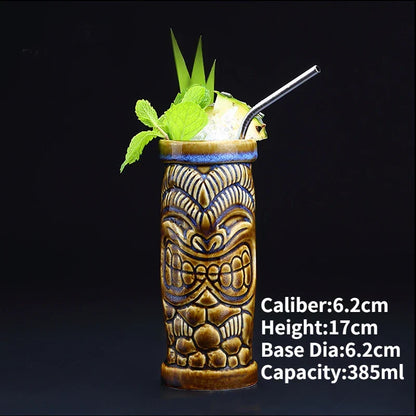 Handmade Ceramic Cocktail Mugs – Novelty Tiki Cups for Parties