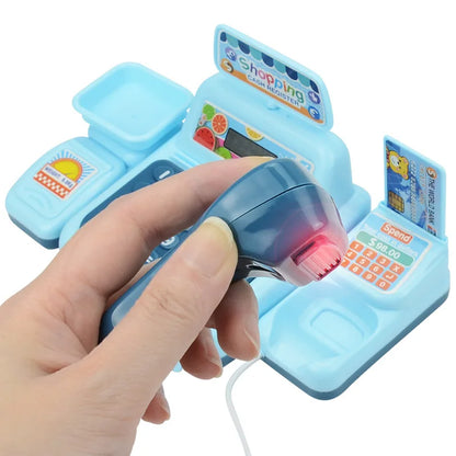 Kids toy cash register pretend shop play set