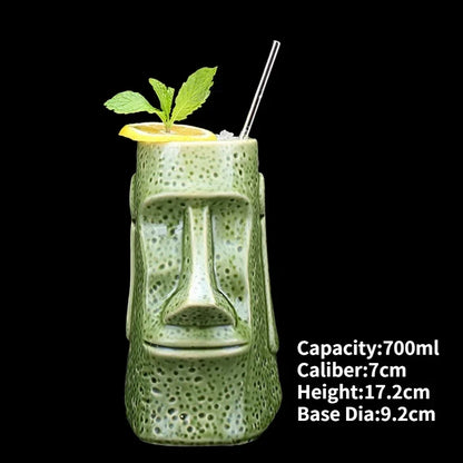 Handmade ceramic novelty cocktail tiki mug