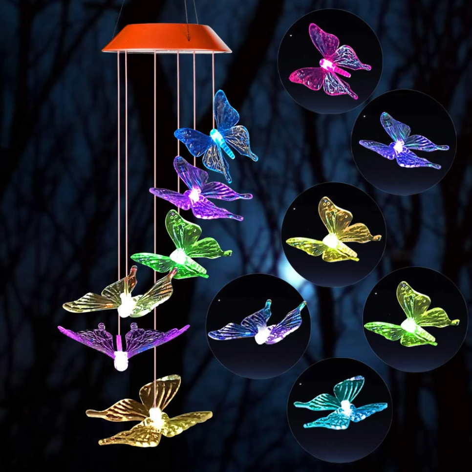 Solar Butterfly Wind Spinner – Colourful LED Garden Light