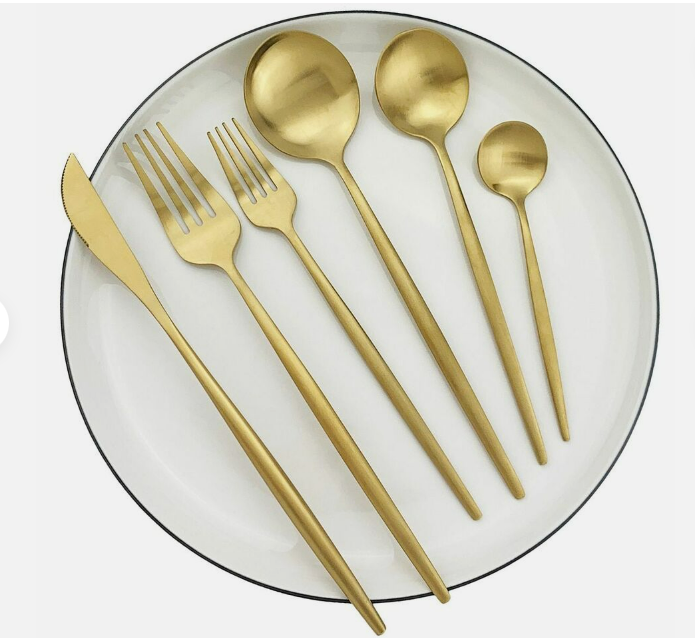 Stainless Steel Cutlery Set – Modern Matte Flatware Set for 4–16 People