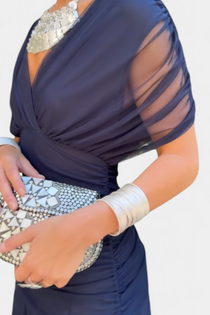 Women's V-neck maxi dress back