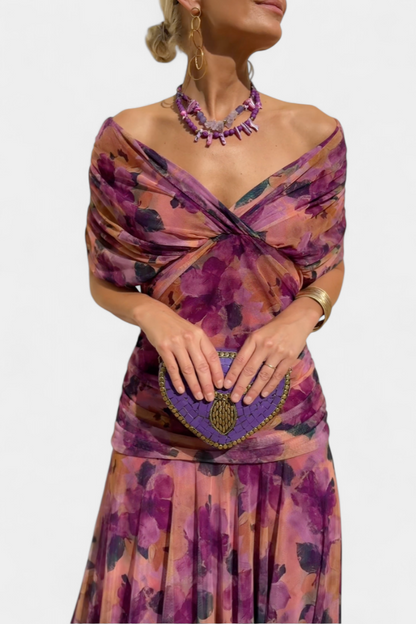 Women's ruched-waist maxi dress - detail
