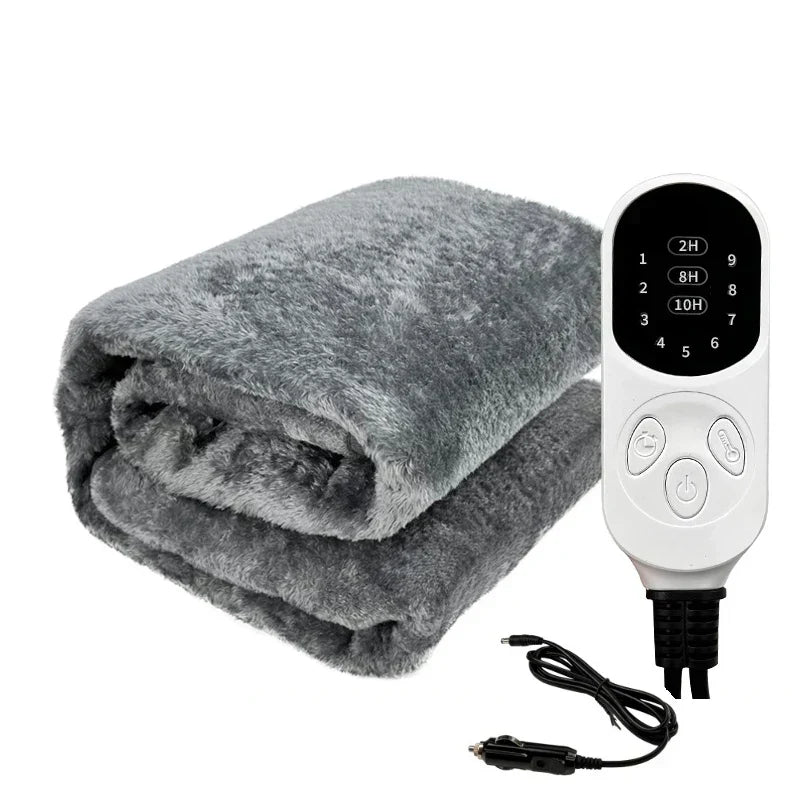Electric Car Blanket – 12V Heated Travel Blanket with Timer