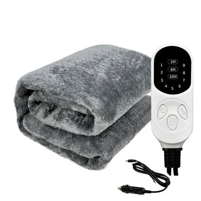 Electric Car Blanket – 12V Heated Travel Blanket with Timer