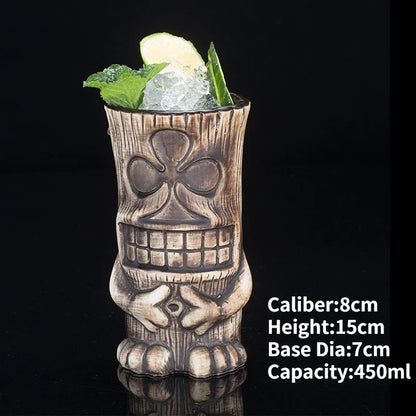 Handmade Ceramic Cocktail Mugs – Novelty Tiki Cups for Parties
