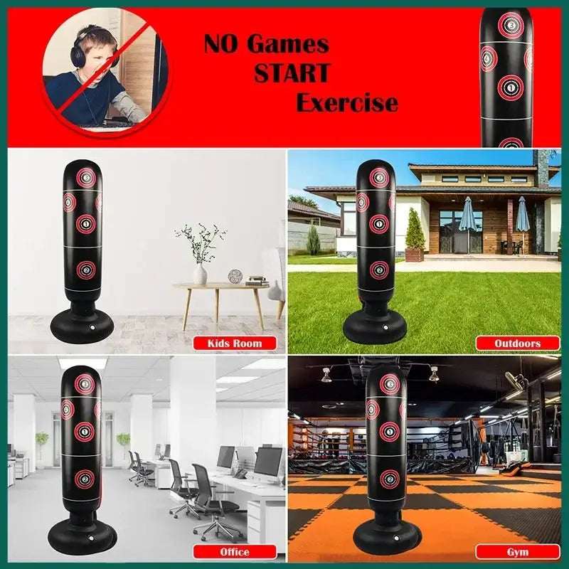 Inflatable free-standing punching bop bag
