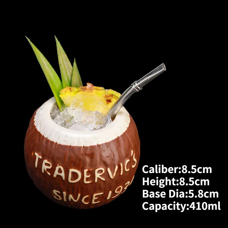 Handmade ceramic novelty cocktail tiki mug