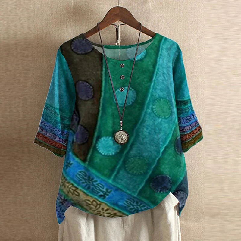 Women's vintage floral blouse - detail