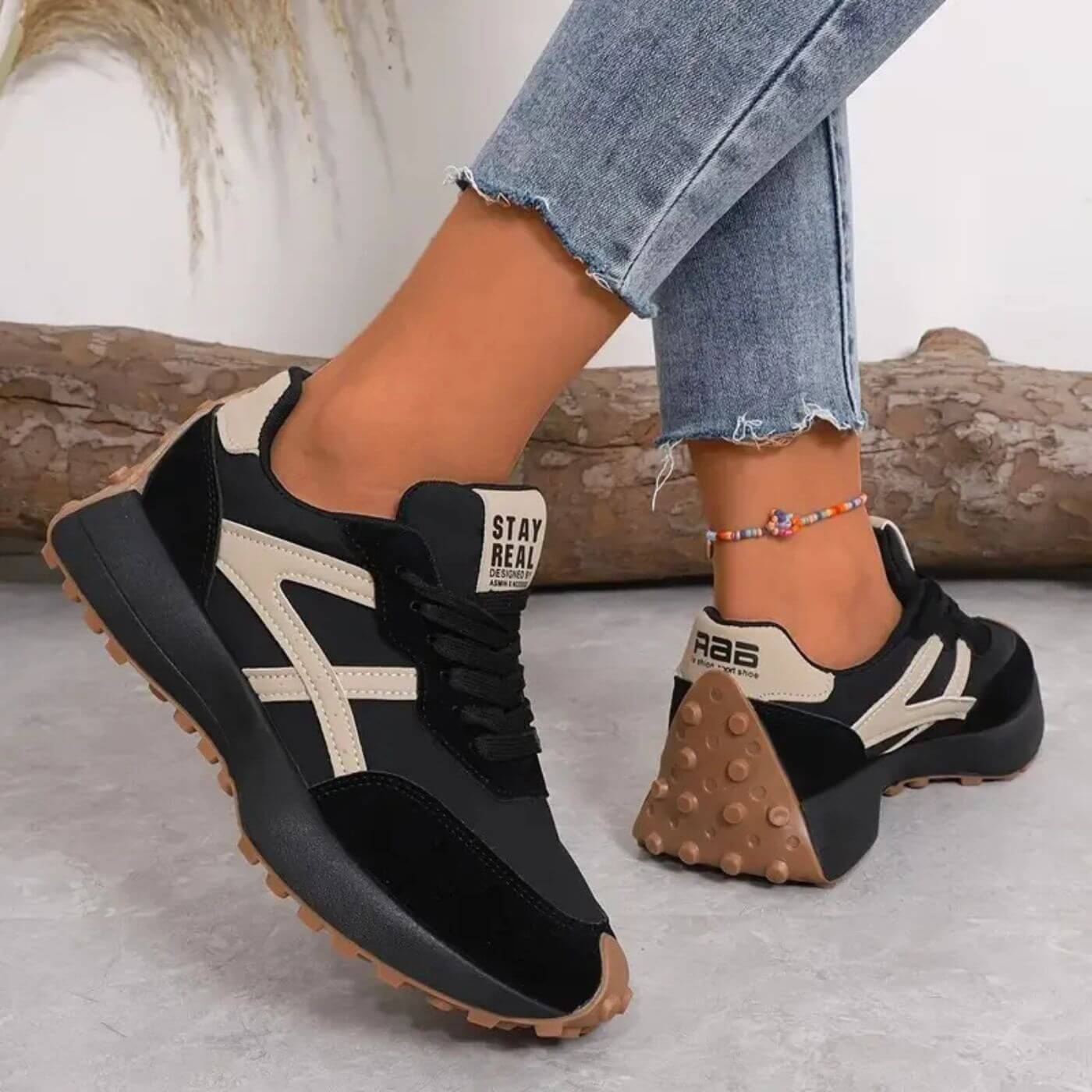 Women's casual panel trainers