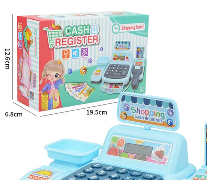 Kids toy cash register pretend shop play set