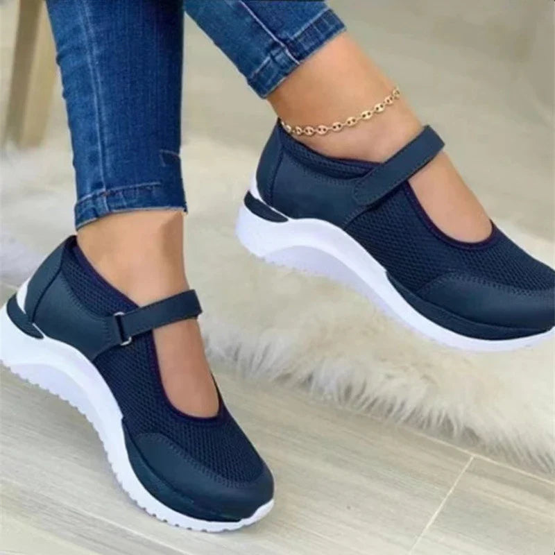 Lightweight Mesh Orthopaedic Shoes for Women, Breathable Flat Trainers with Arch Support