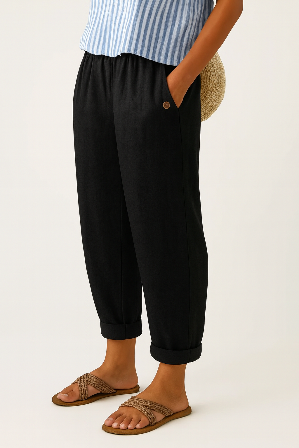 Women's relaxed straight-leg everyday trousers