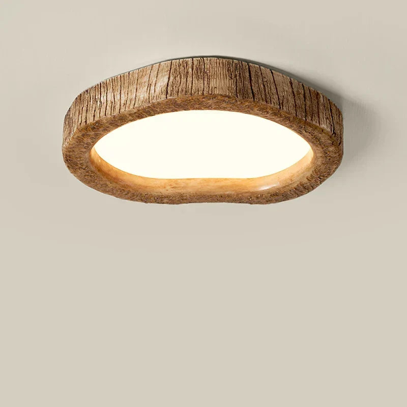 Tree-Trunk Ceiling Lamp – Rustic Wood-Effect Pendant Light